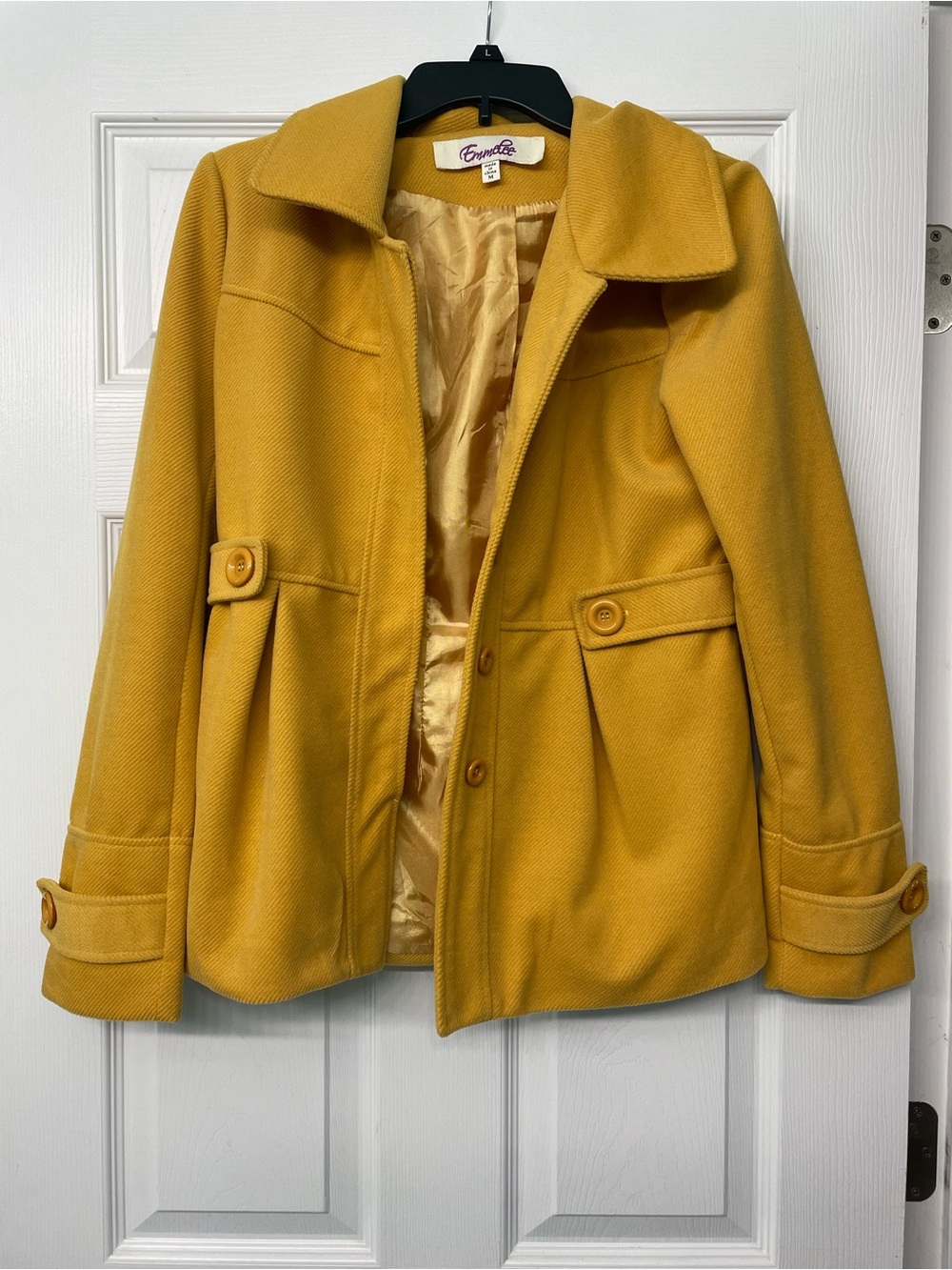 EmmaLee Mustard Wool-Blend Peacoat